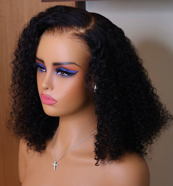 Black Kinky Curly Bob (16") – M-Cap 9x6